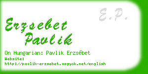 erzsebet pavlik business card